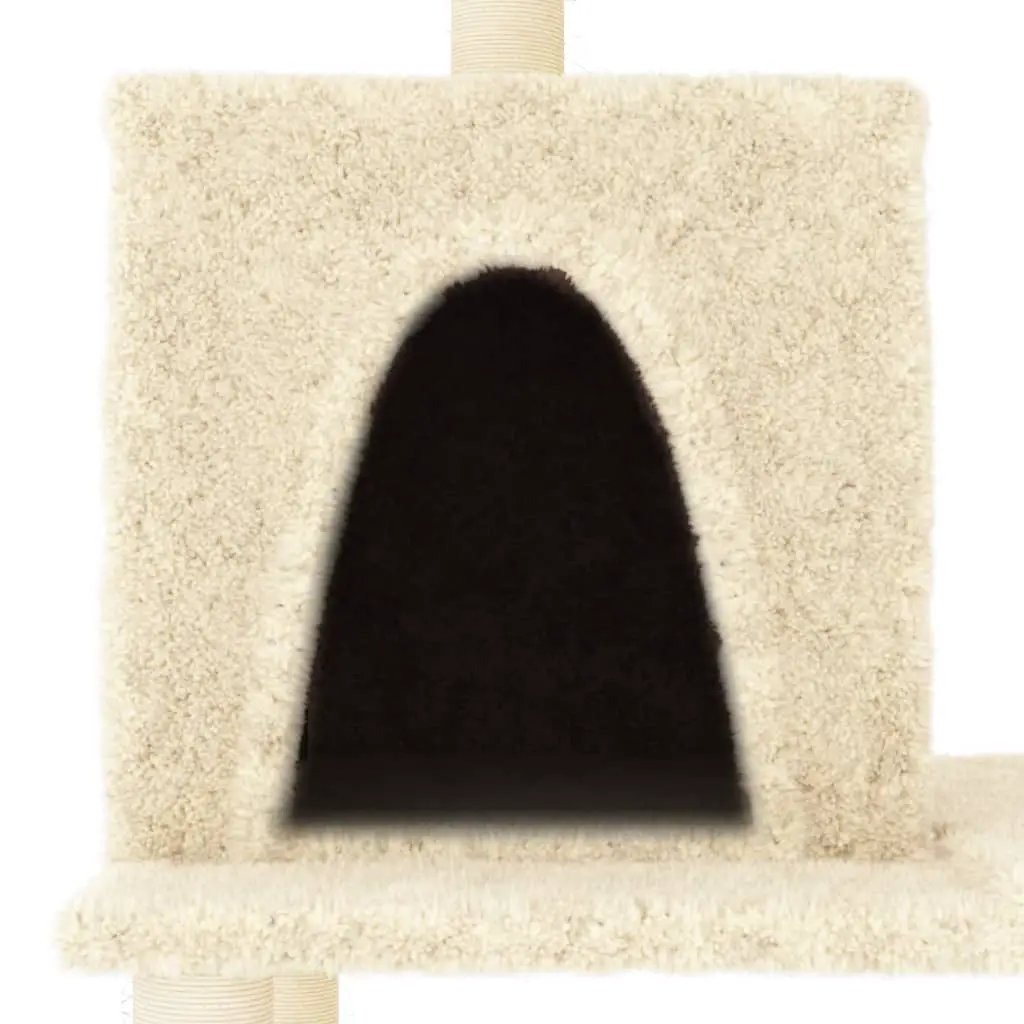 vidaXL vidaXL Cat Tree with Sisal Scratching Posts Cream 167 cm - Cat Tree