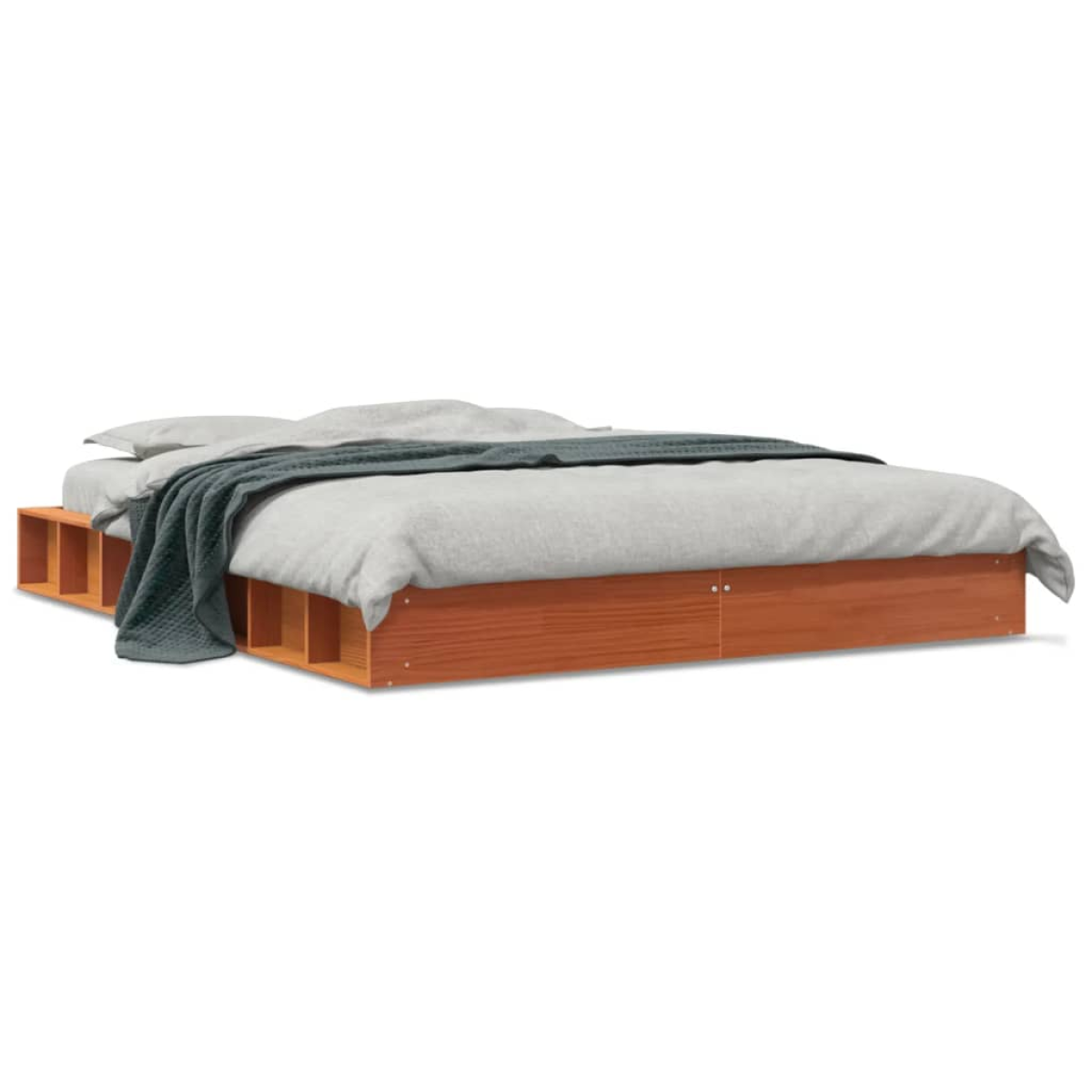vidaXL Bed Frame without Mattress Wax Brown 160x200 cm Solid Wood Pine - from vidaXL