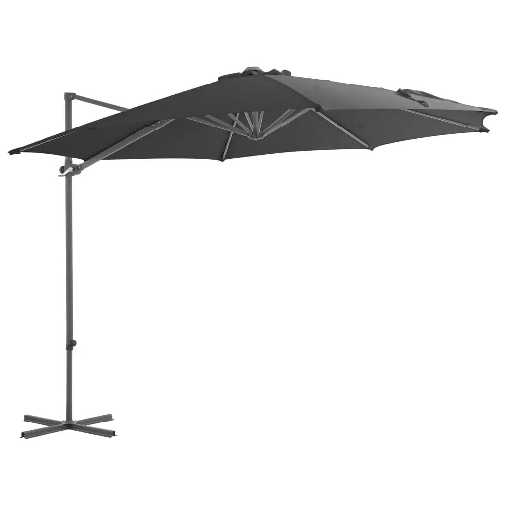 vidaXL vidaXL Garden Parasol with Portable Base Anthracite - Parasol