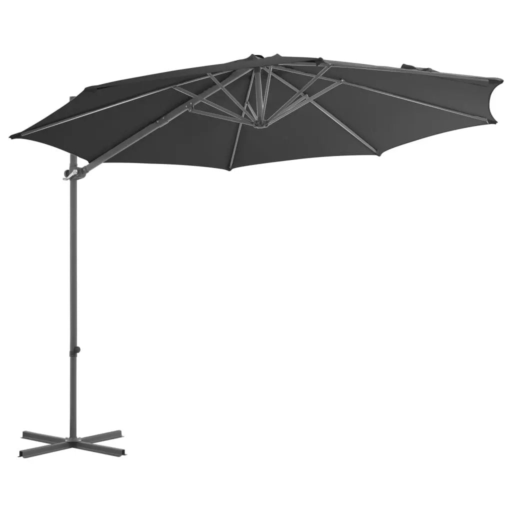 vidaXL vidaXL Garden Parasol with Portable Base Anthracite - Parasol