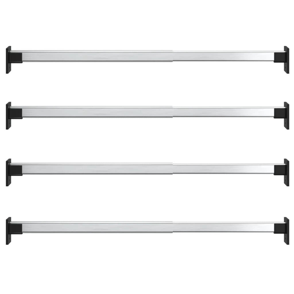 vidaXL vidaXL Telescopic Wardrobe Rails 4 pcs Silver 58-100 cm - Wardrobe