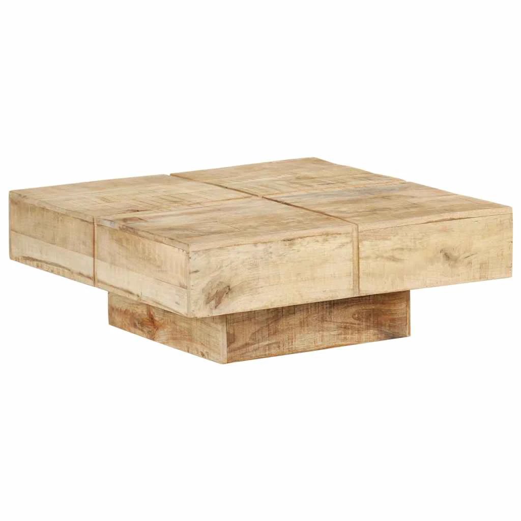 VidaXL Coffee Table 80x80x28 cm Solid Mango Wood With Rustic Finish And Distinct Wood Grain For Living Room by vidaXL
