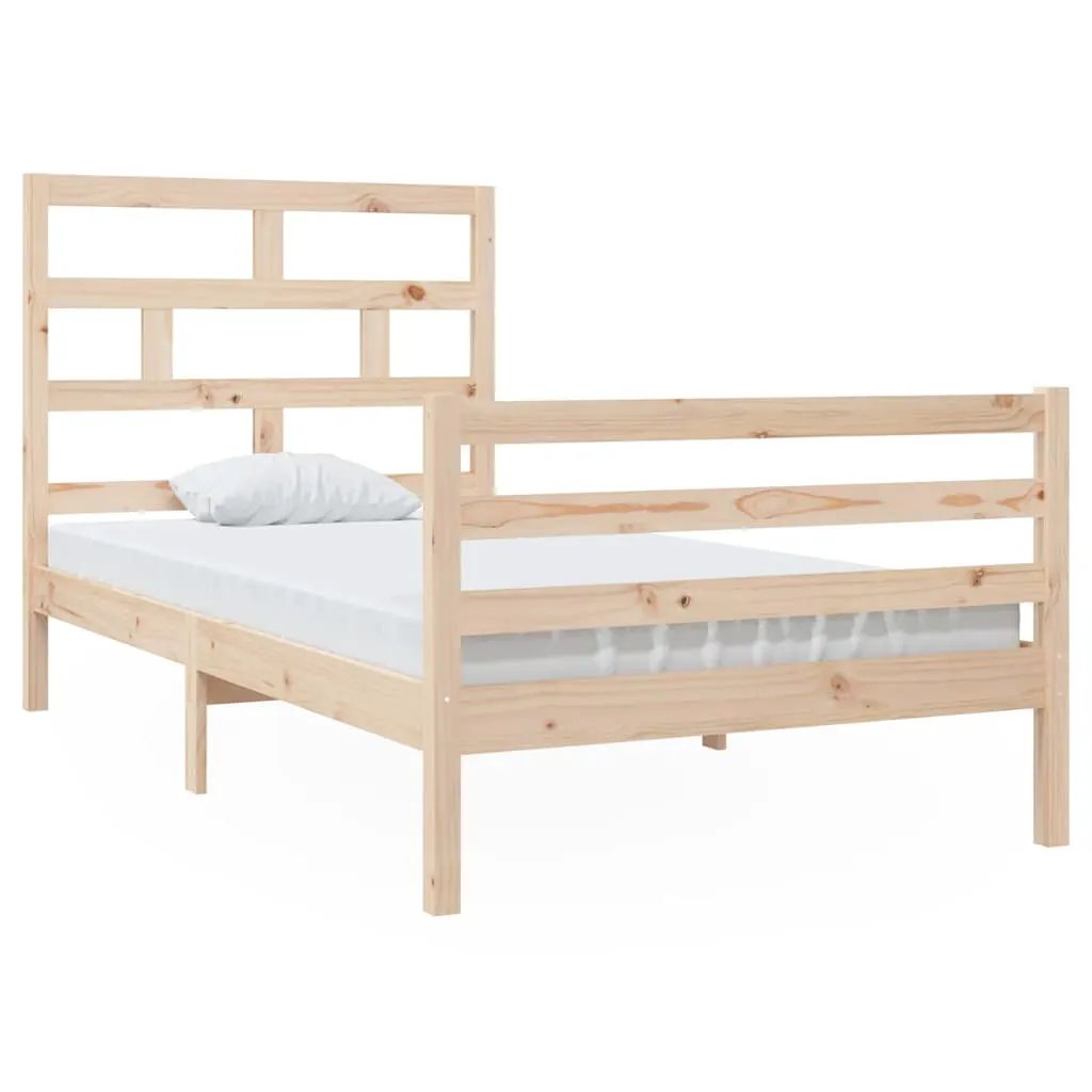 vidaXL Bed Frame | Natural wood | Solid pine wood | Single | Durable | Bed Frame - from vidaXL