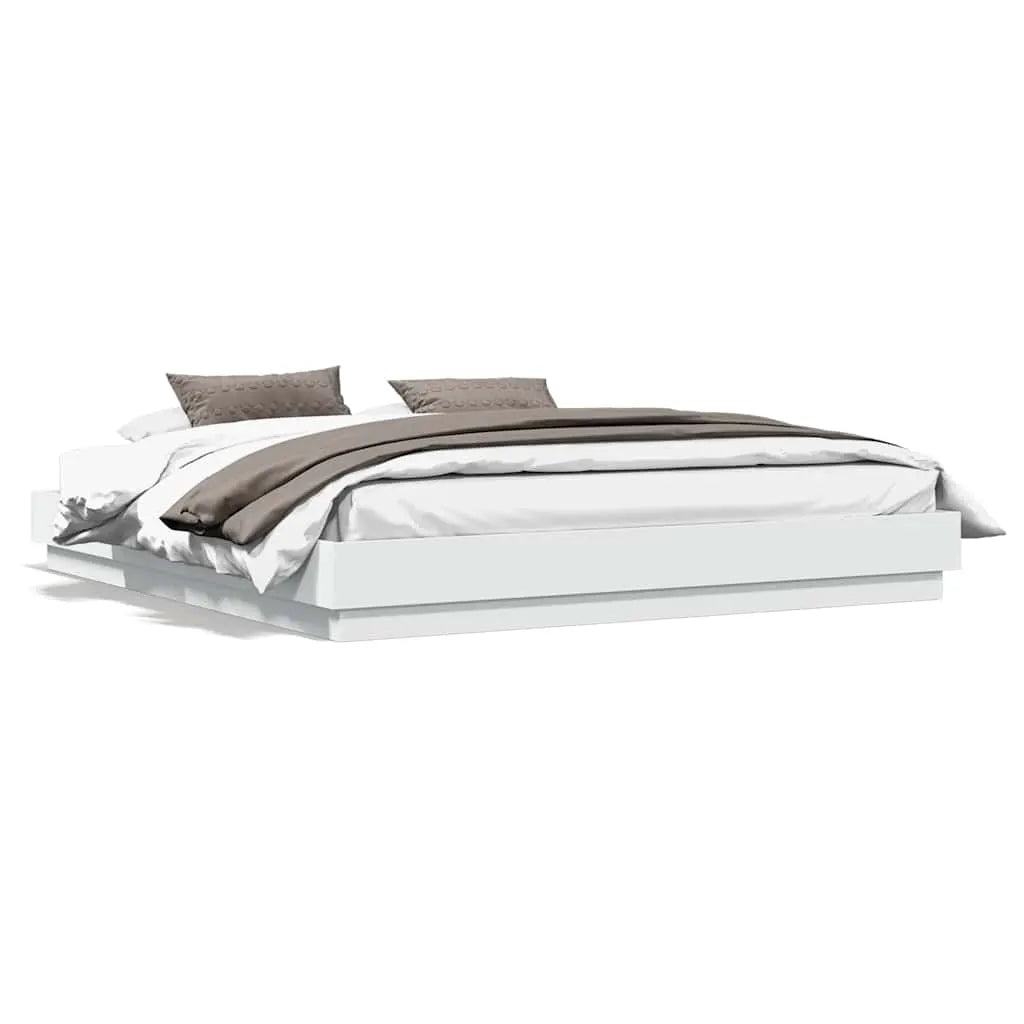 vidaXL Bed Frame | White | Engineered wood | 200x200 cm | Durable | Bed Frame - from vidaXL