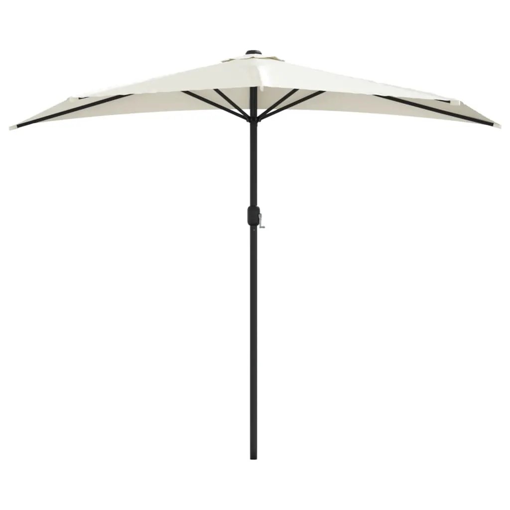 vidaXL vidaXL Garden Parasol with Aluminium Pole Sand 270x144 cm Half - Parasol