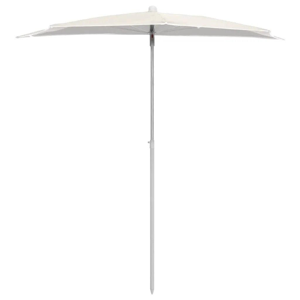 vidaXL vidaXL Garden Half Parasol with Pole 180x90 cm Sand - Parasol
