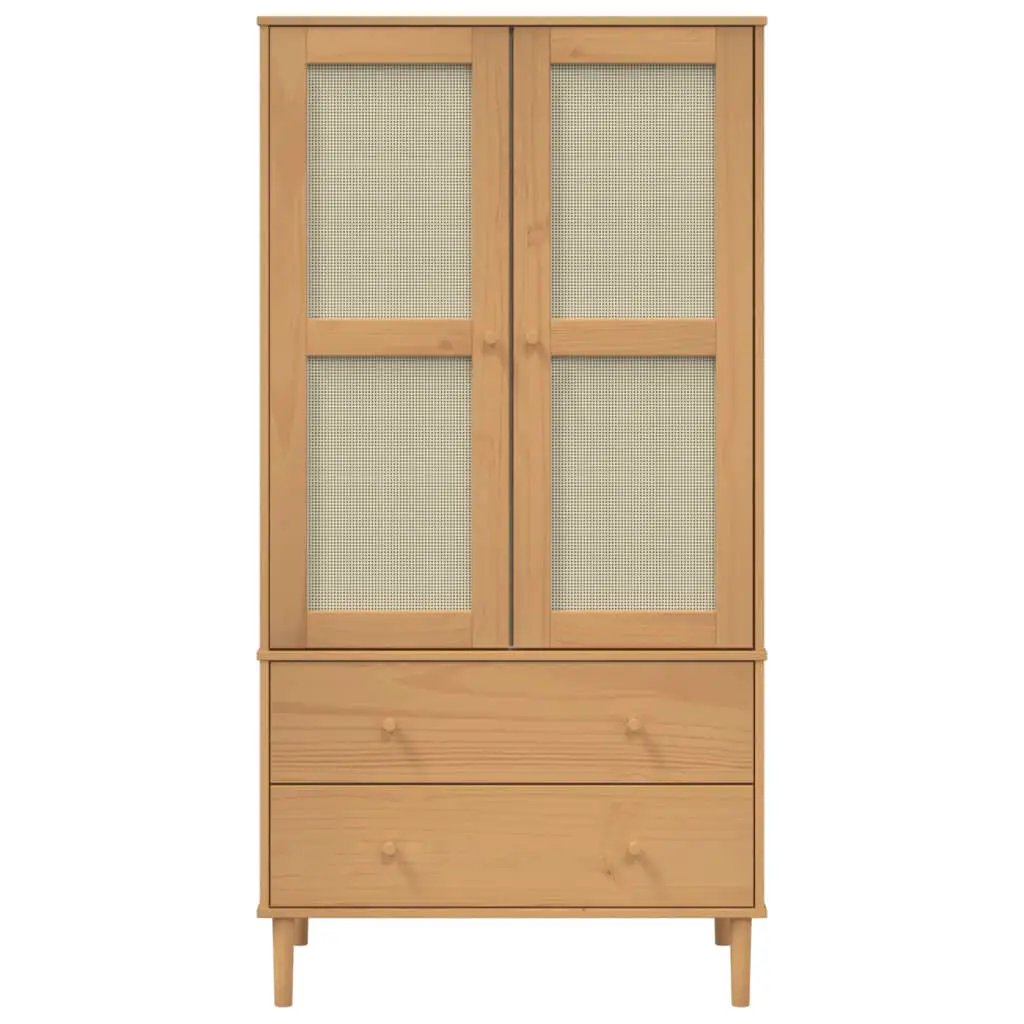 vidaXL vidaXL Wardrobe SENJA Rattan Look Brown 90x55x175 cm Solid Wood Pine - Wardrobe