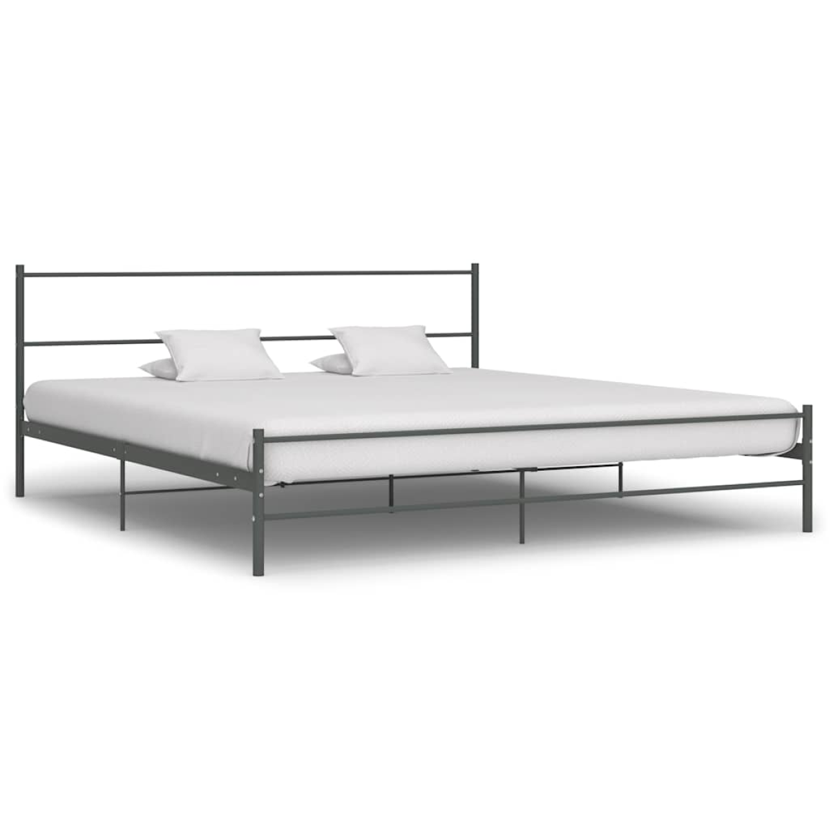 vidaXL Bed Frame | Grey | Metal | Super King | Tough | Bed Frame | Rectangular - from vidaXL