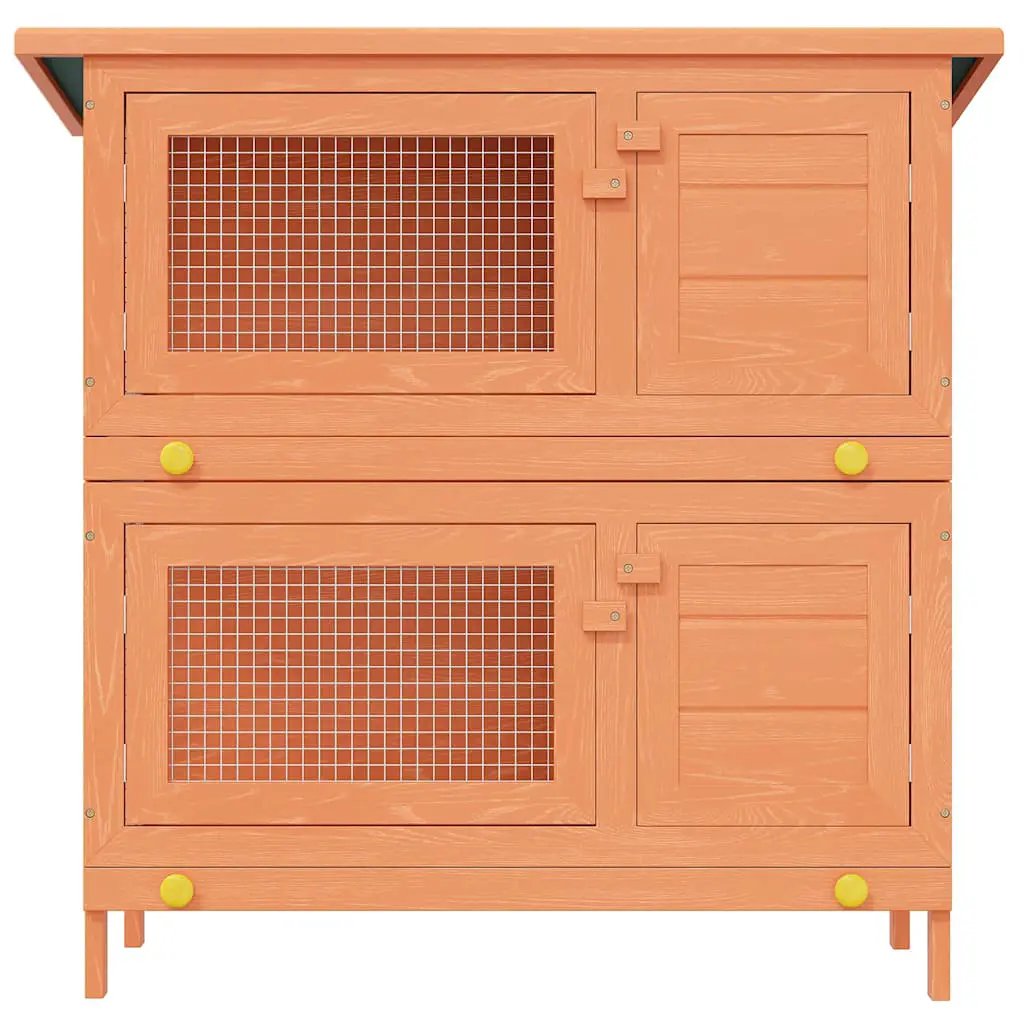 vidaXL Outdoor Rabbit Hutch Small Animal House Pet Cage 4 Doors Wood - from vidaXL