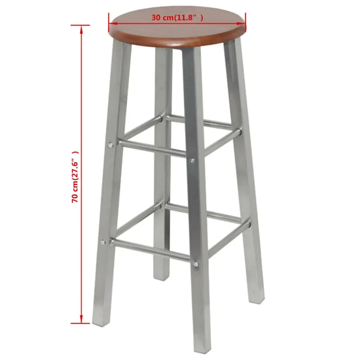 vidaXL vidaXL Bar Stools 2 pcs Metal with MDF Seat - Bar Stool
