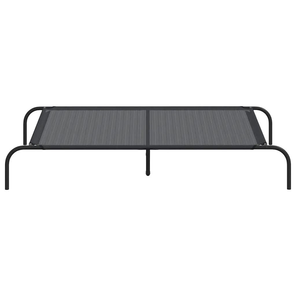vidaXL Elevated Dog Bed Black 130x80x20 cm Textilene and Steel - from vidaXL