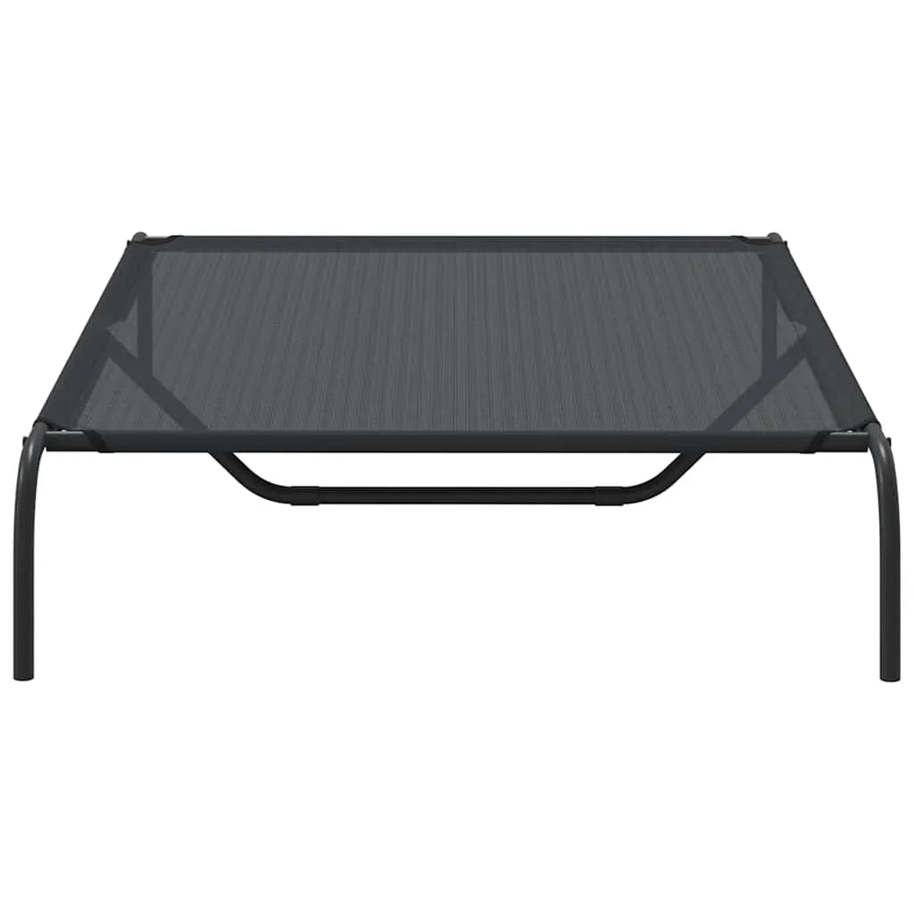 vidaXL Elevated Dog Bed Black 130x80x20 cm Textilene and Steel - from vidaXL