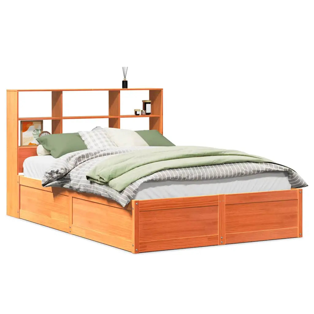 vidaXL Bed Frame without Mattress Wax Brown 160x200 cm Solid Wood Pine - from vidaXL