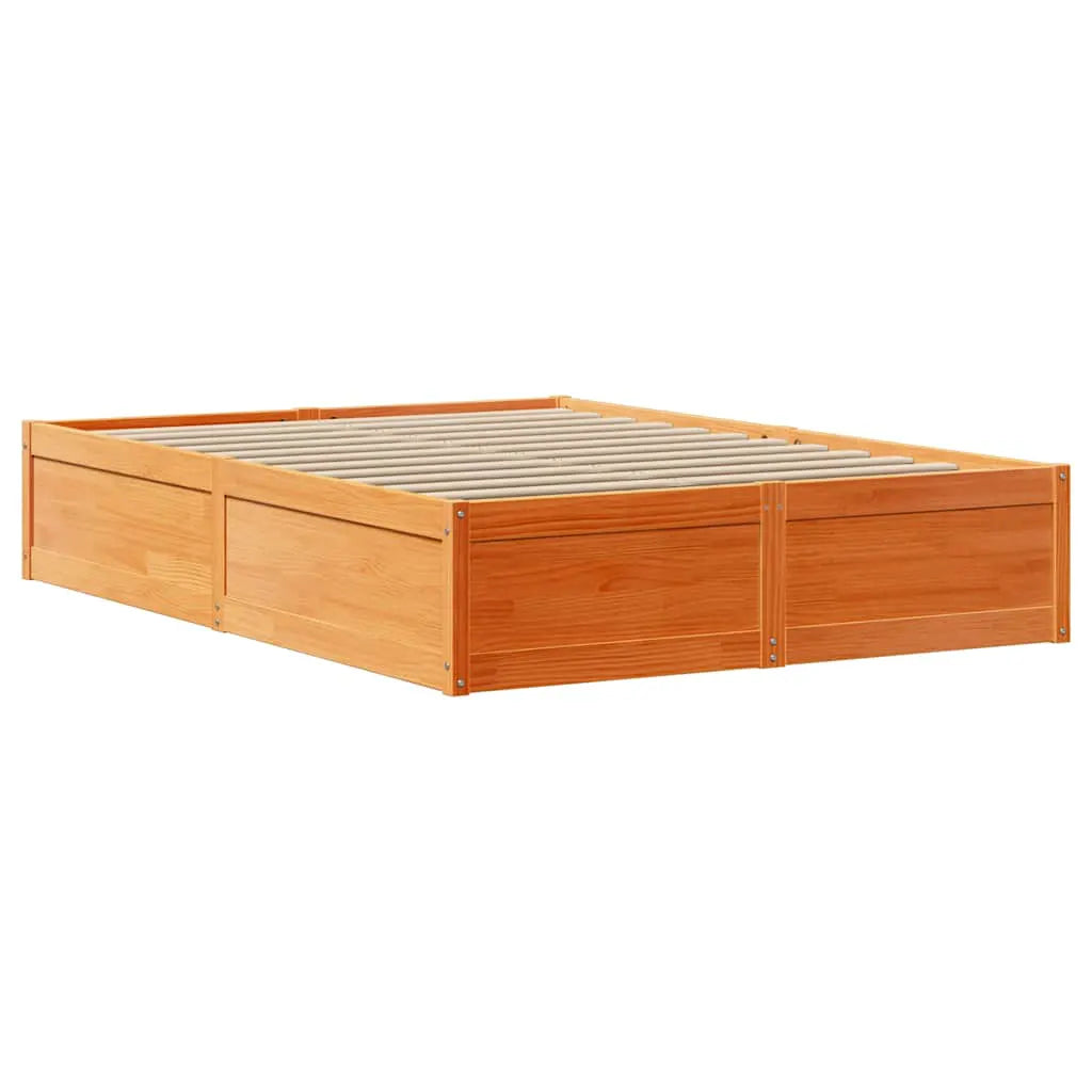 vidaXL Bed Frame without Mattress Wax Brown 160x200 cm Solid Wood Pine - from vidaXL