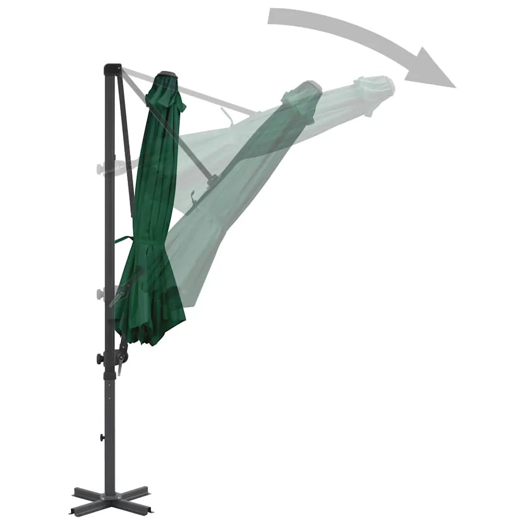 vidaXL vidaXL Garden Parasol with Portable Base Green - Parasol
