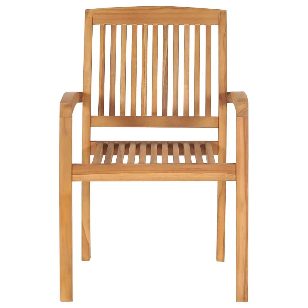 vidaXL vidaXL Stacking Garden Dining Chairs 2 pcs Solid Teak Wood - Garden Chairs