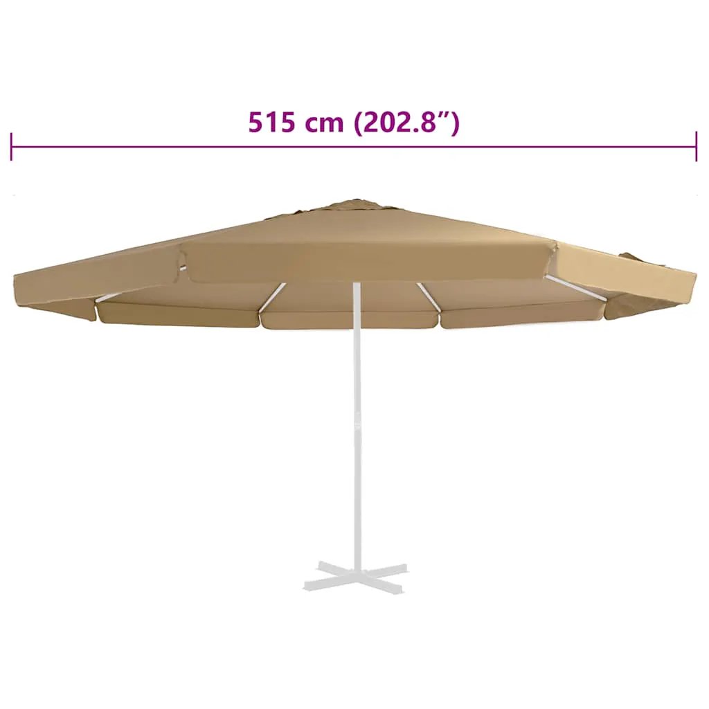 vidaXL vidaXL Replacement Fabric for Outdoor Parasol Taupe 515 cm - Parasol