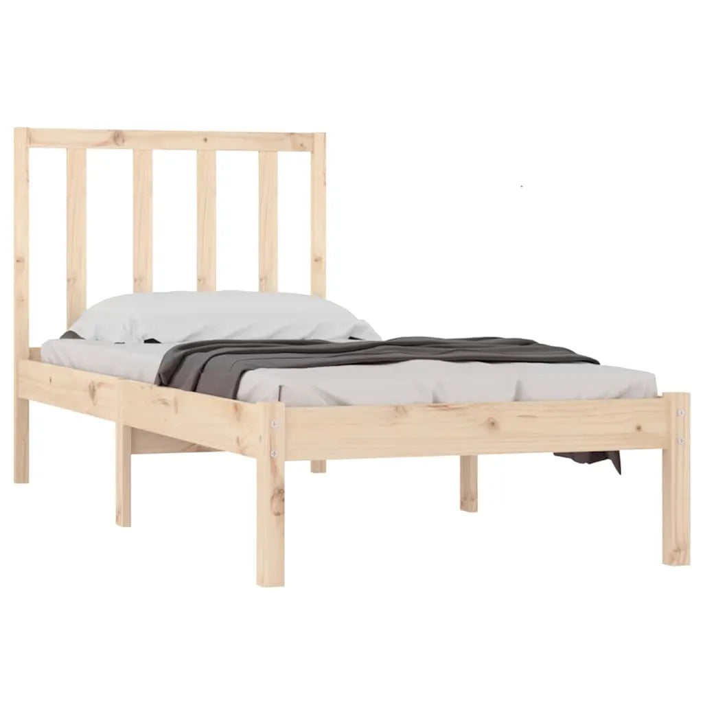 vidaXL Bed Frame | Natural pine | Solid pine wood | Small Single | Durable - from vidaXL