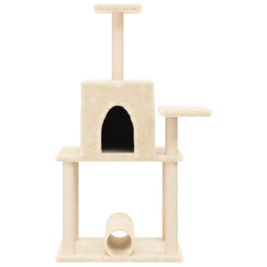 vidaXL vidaXL Cat Tree with Sisal Scratching Posts Cream 122 cm - Cat Tree