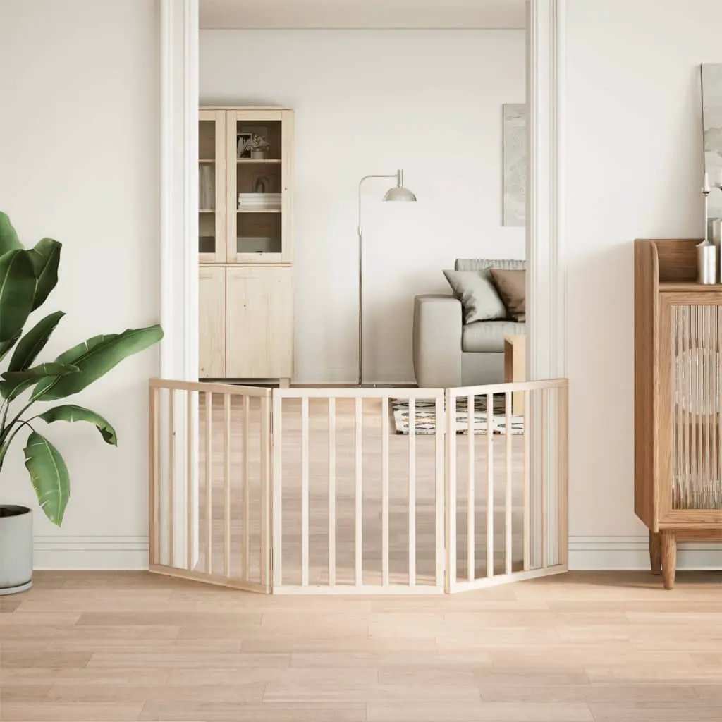 vidaXL Dog Gate Foldable 3 Panels 150 cm Poplar Wood - from vidaXL
