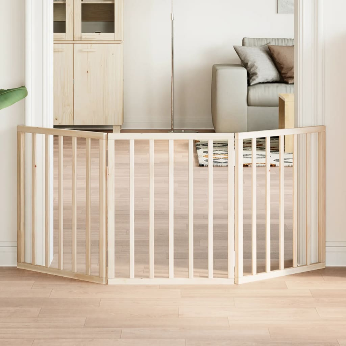 vidaXL Dog Gate Foldable 3 Panels 150 cm Poplar Wood - from vidaXL