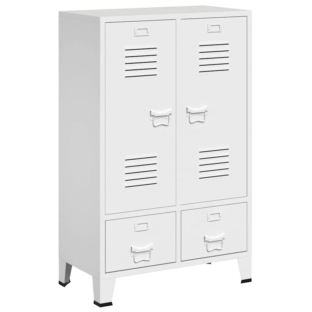 vidaXL vidaXL Industrial Wardrobe White 67x35x107 cm Steel - Wardrobe