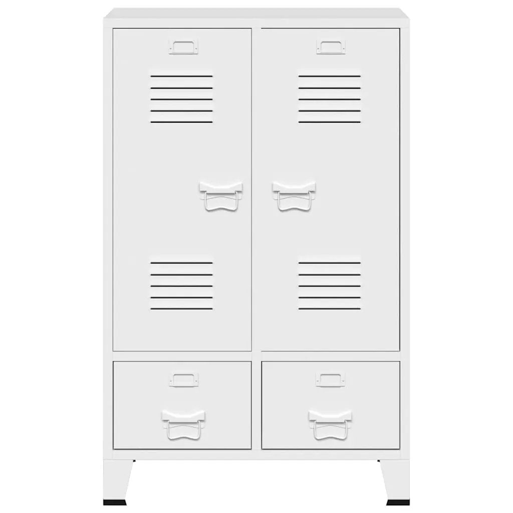 vidaXL vidaXL Industrial Wardrobe White 67x35x107 cm Steel - Wardrobe
