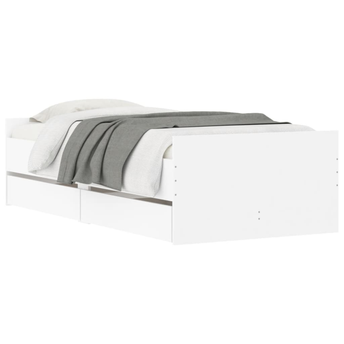 vidaXL Bed Frame | White | Engineered wood | Single | Bed Frame | Rectangular - from vidaXL