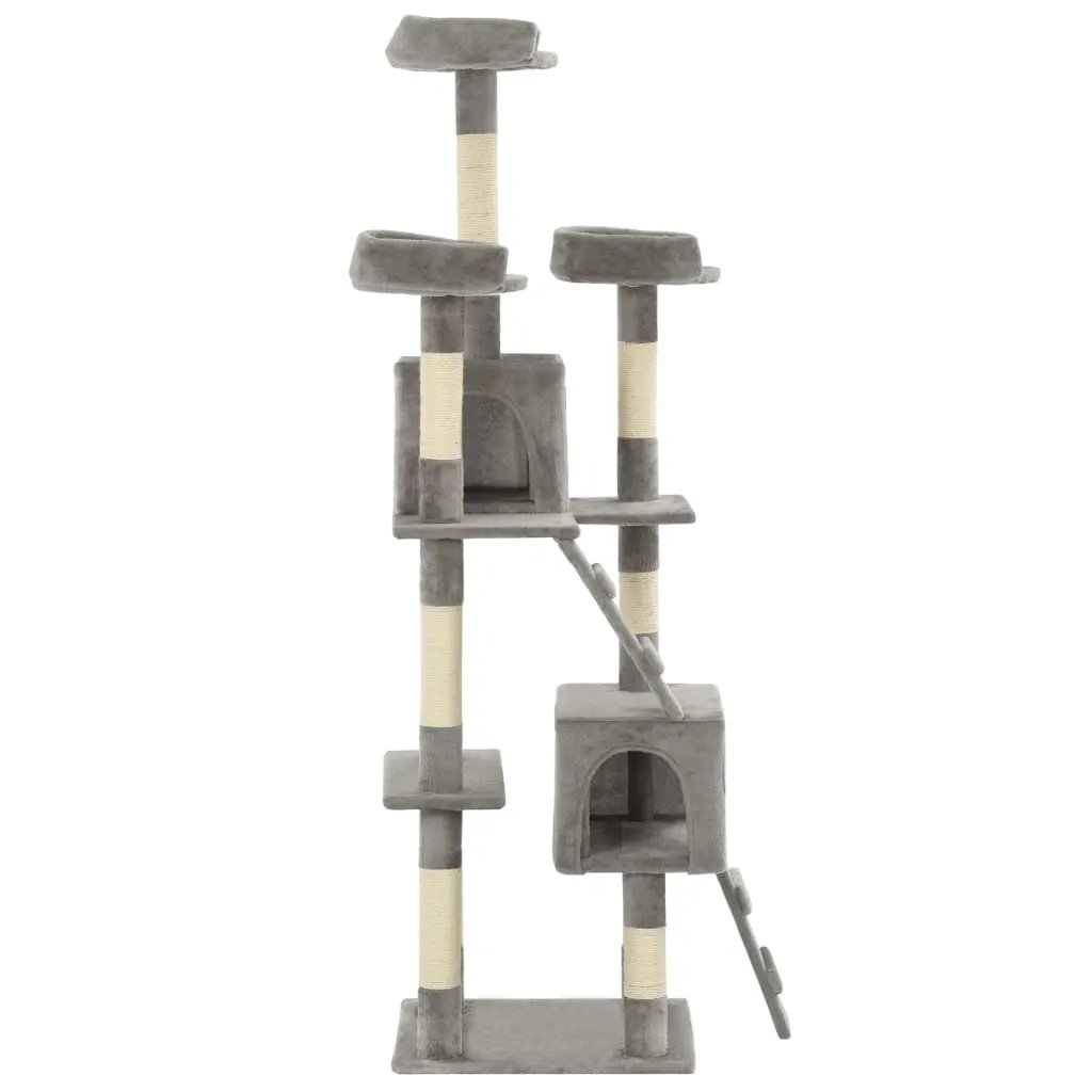 vidaXL vidaXL Cat Tree with Sisal Scratching Posts 170 cm Grey - Cat Tree
