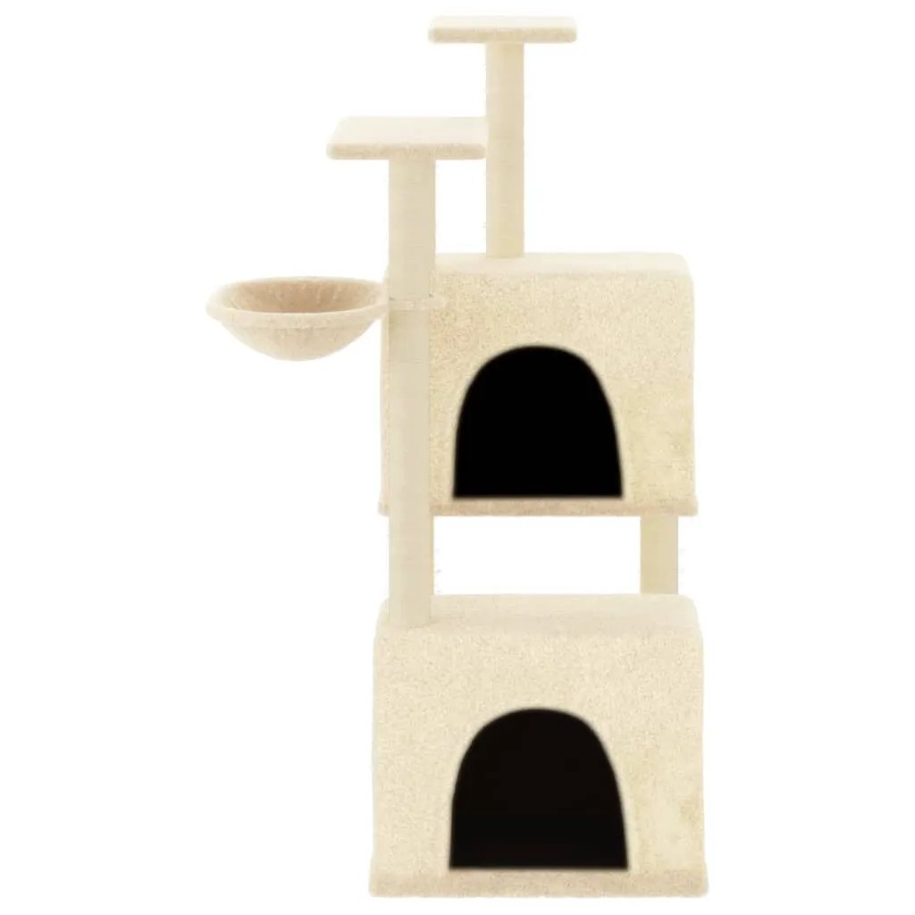 vidaXL vidaXL Cat Tree with Sisal Scratching Posts Cream 122 cm - Cat Tree