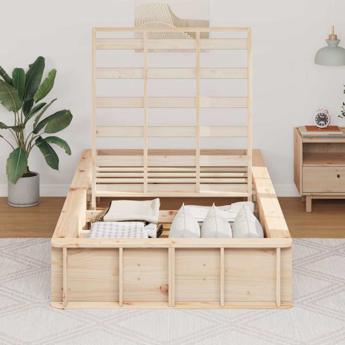 vidaXL Bed Frame Wax Brown 75 x 190 cm Solid Pine Wood - from vidaXL