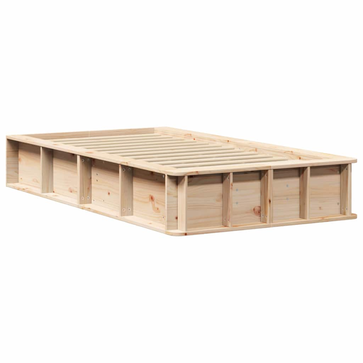 vidaXL Bed Frame Wax Brown 75 x 190 cm Solid Pine Wood - from vidaXL
