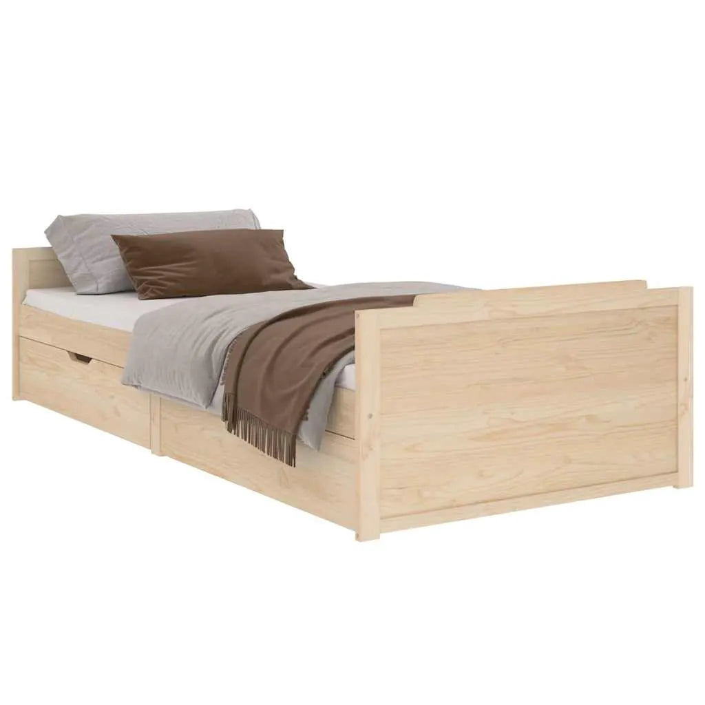 vidaXL Bed Frame | Natural Pine | Solid Pine Wood | Single | Bed Frame - from vidaXL