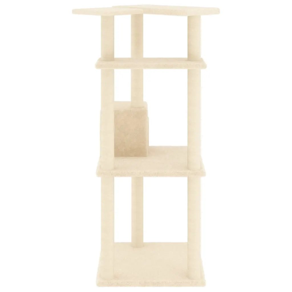 vidaXL vidaXL Cat Tree with Sisal Scratching Posts Cream 123 cm - Cat Tree