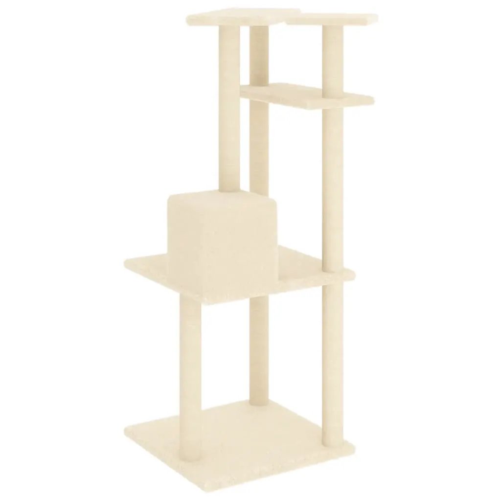 vidaXL vidaXL Cat Tree with Sisal Scratching Posts Cream 123 cm - Cat Tree