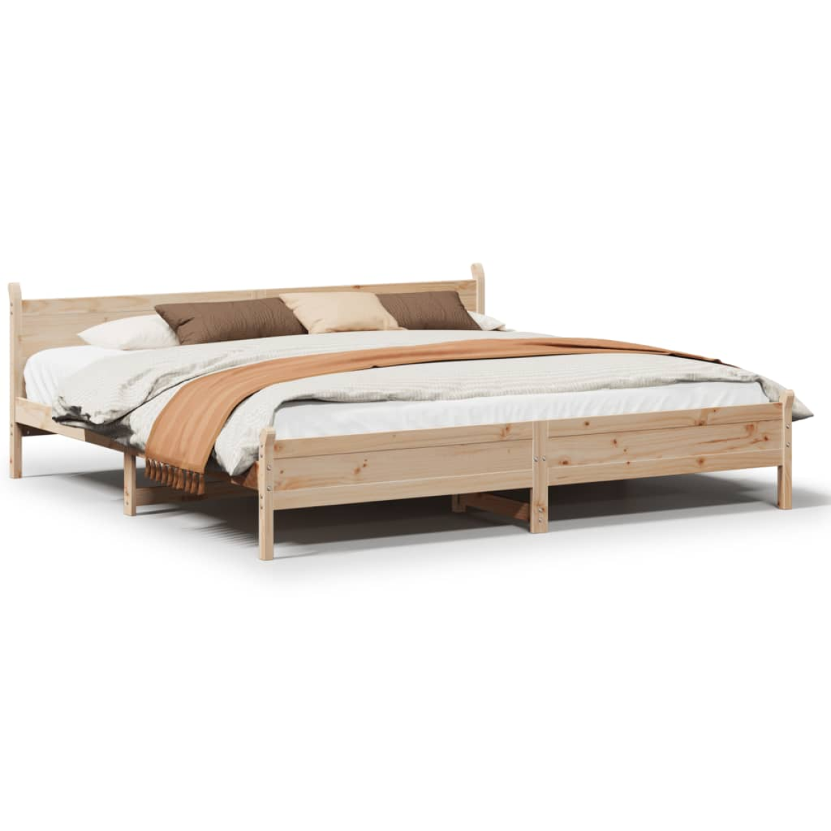 vidaXL Bed Frame without Mattress 180x200 cm Super King Solid Wood Pine - from vidaXL
