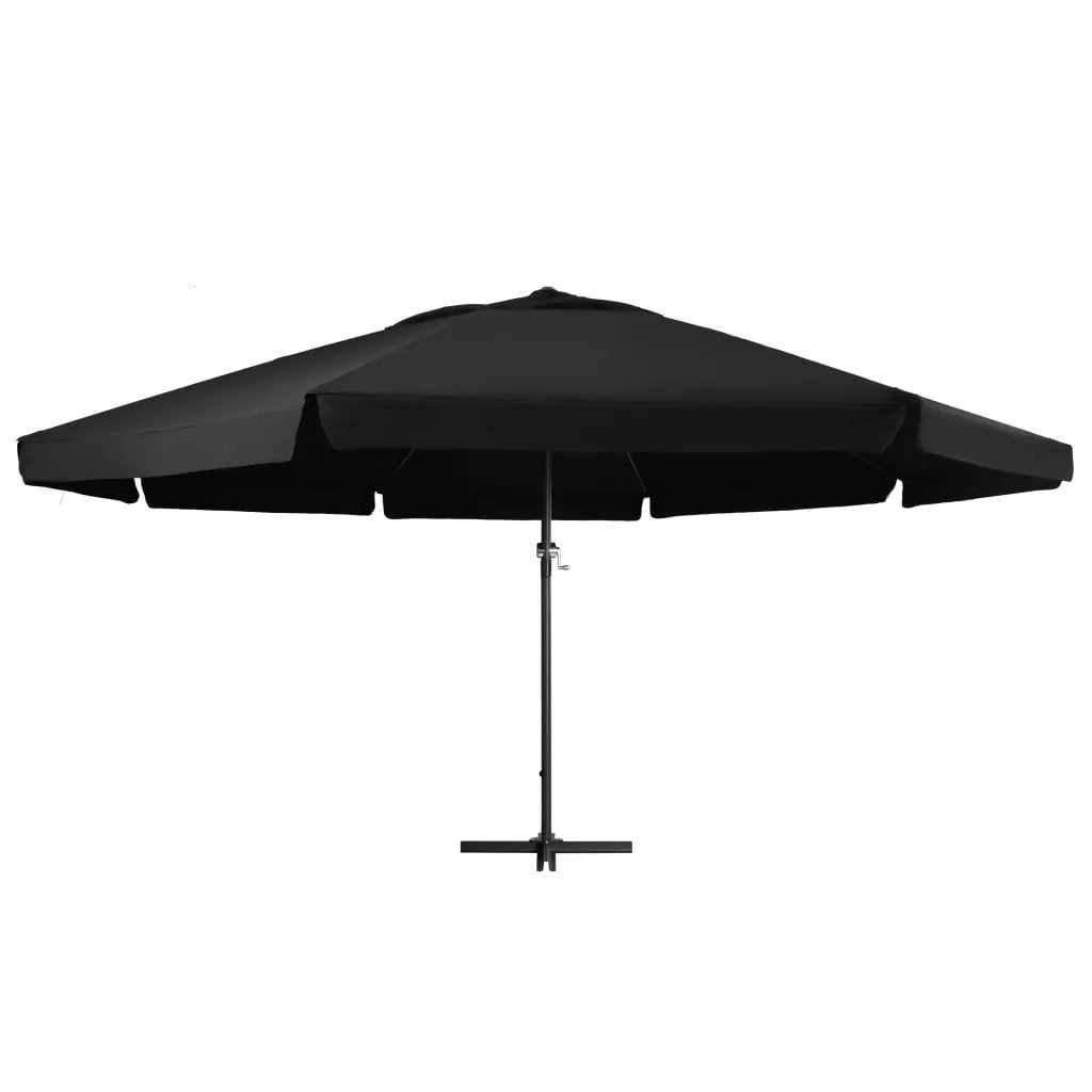 vidaXL vidaXL Garden Parasol with Aluminium Pole 500 cm Black - Parasol
