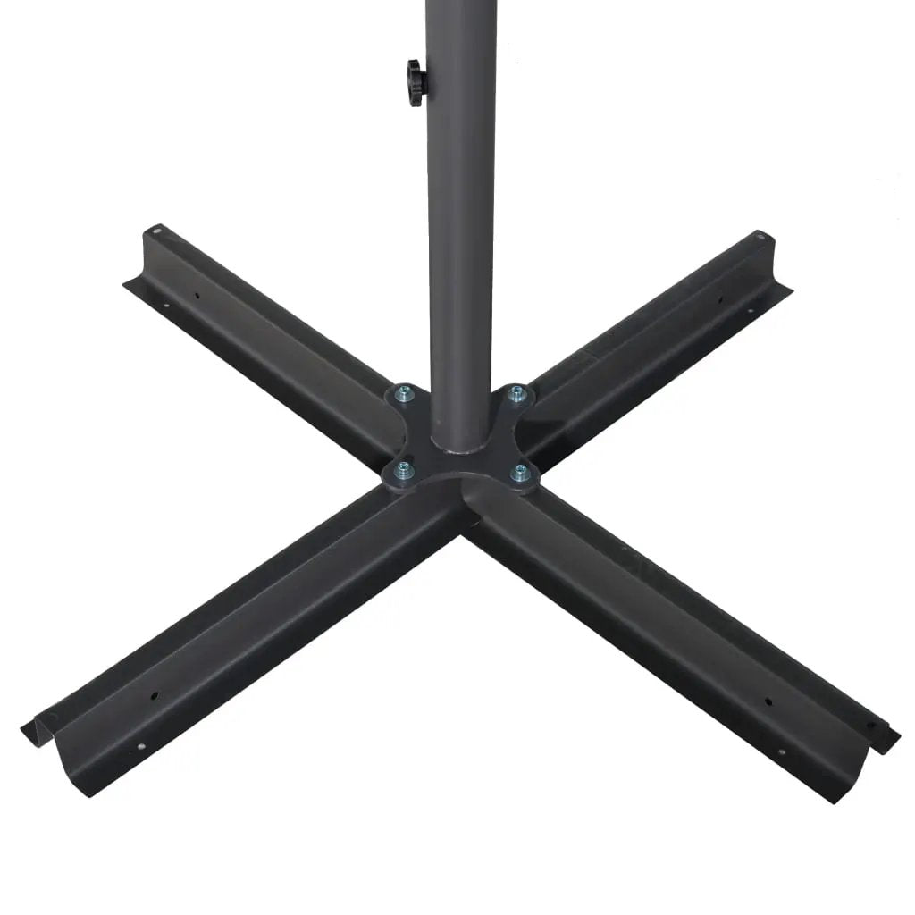 vidaXL vidaXL Garden Parasol with Aluminium Pole 500 cm Black - Parasol