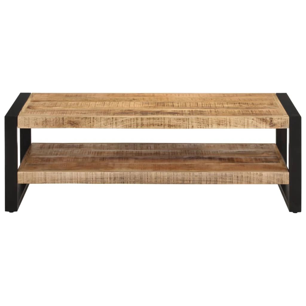 vidaXL VidaXL Coffee Table 120x55x40 cm Solid Mango Wood Rustic Two Tier Living Room Decor - Coffee Table