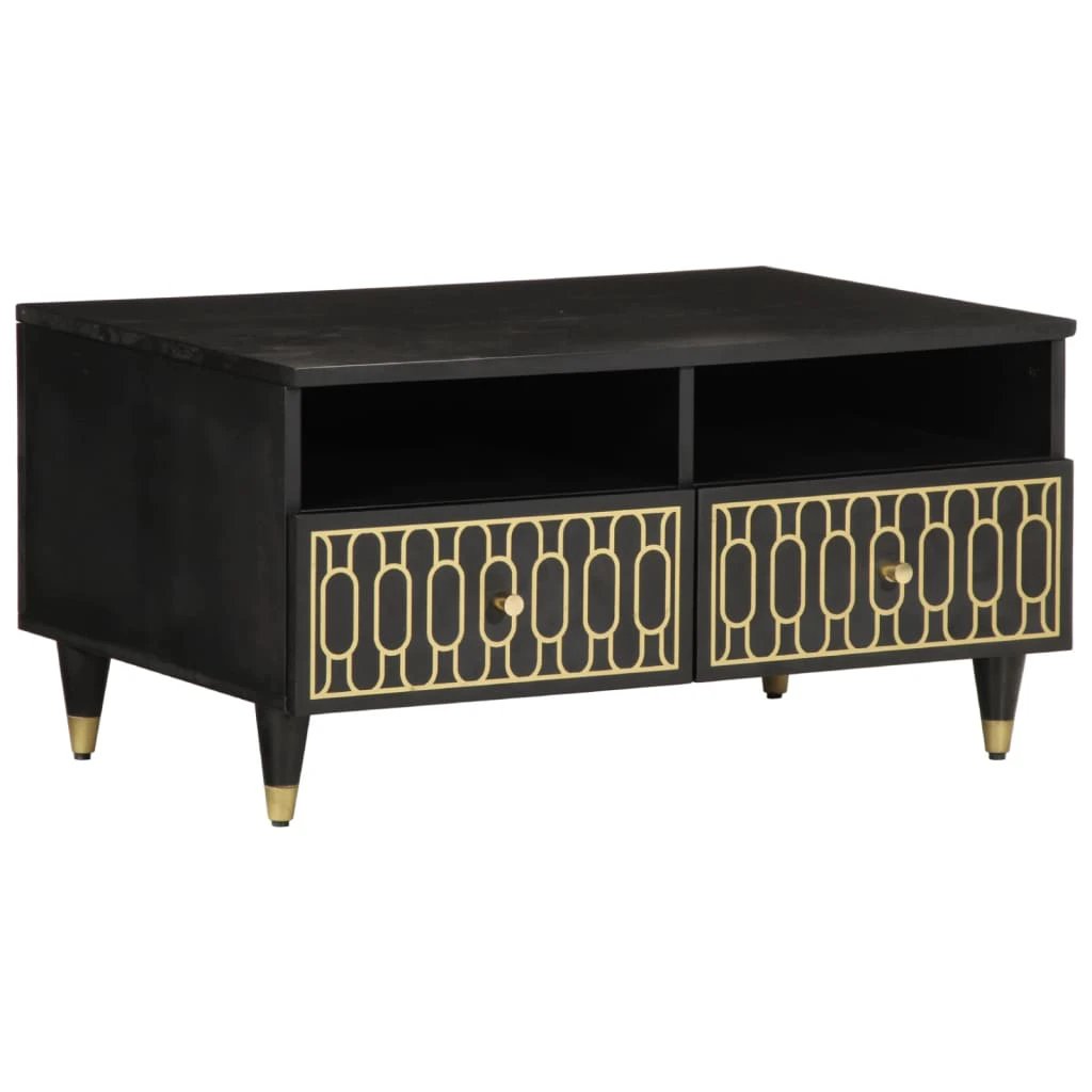 vidaXL Coffee Table 80x54x40 cm Solid Mango Wood With Storage Drawers Living Room by vidaXL