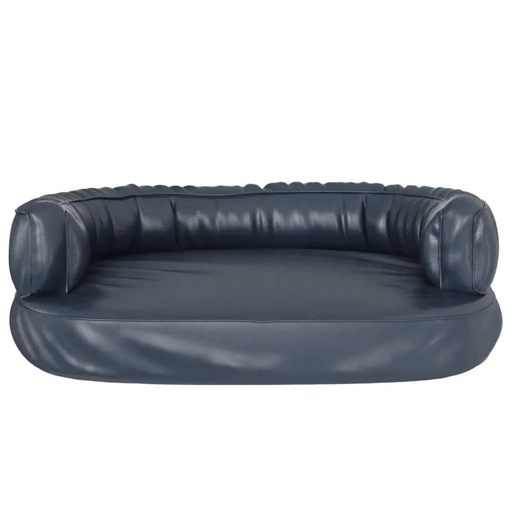 vidaXL Dog Bed | Dark Blue | Faux Leather | Medium | Dog Bed | Rectangular - from vidaXL