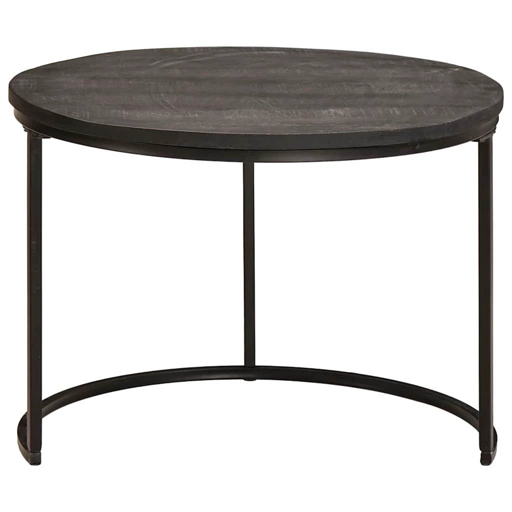 vidaXL Nesting Tables 3-Pc Mango Wood Steel by vidaXL