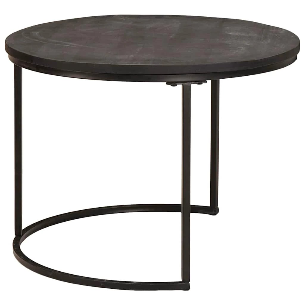 vidaXL Nesting Tables 3-Pc Mango Wood Steel by vidaXL