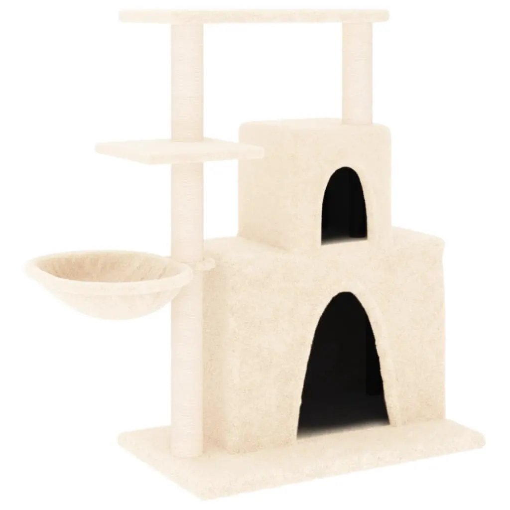 vidaXL vidaXL Cat Tree with Sisal Scratching Posts Cream 83 cm - Cat Tree