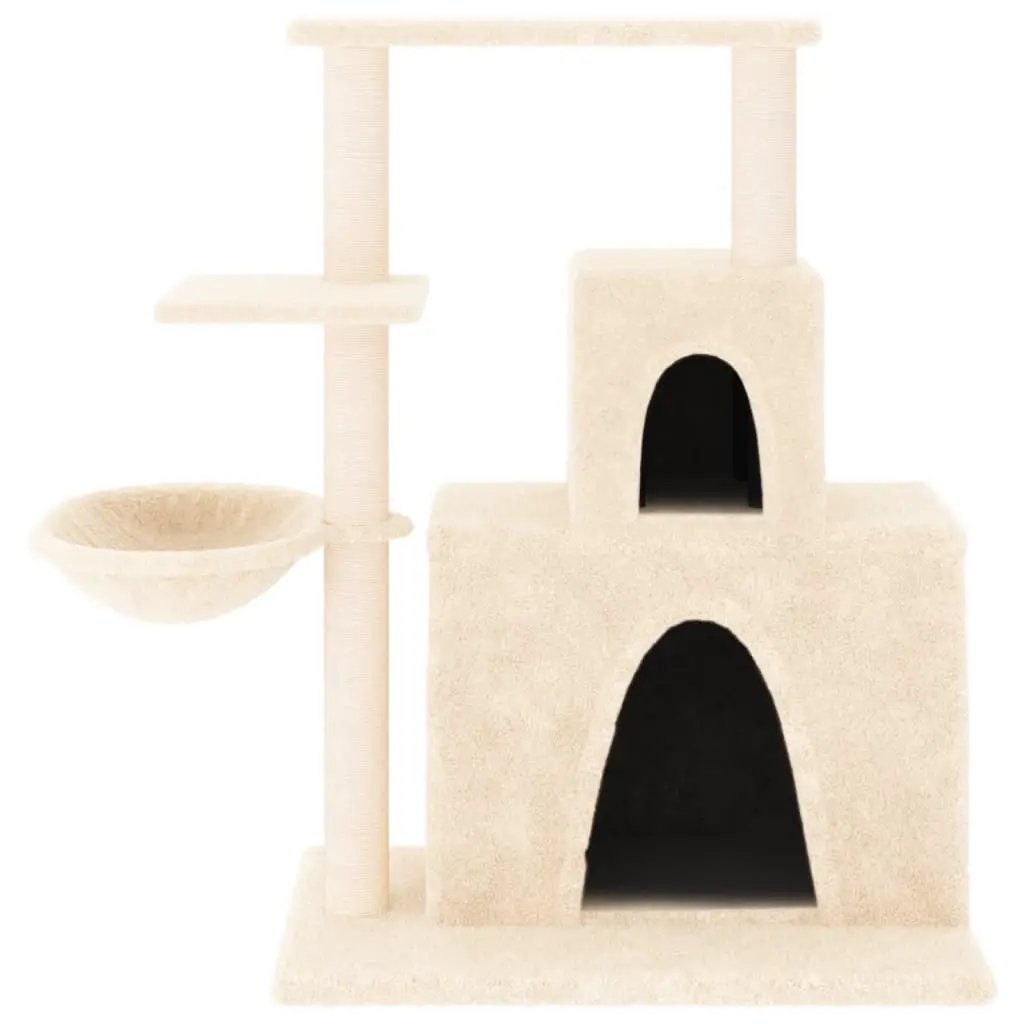 vidaXL vidaXL Cat Tree with Sisal Scratching Posts Cream 83 cm - Cat Tree