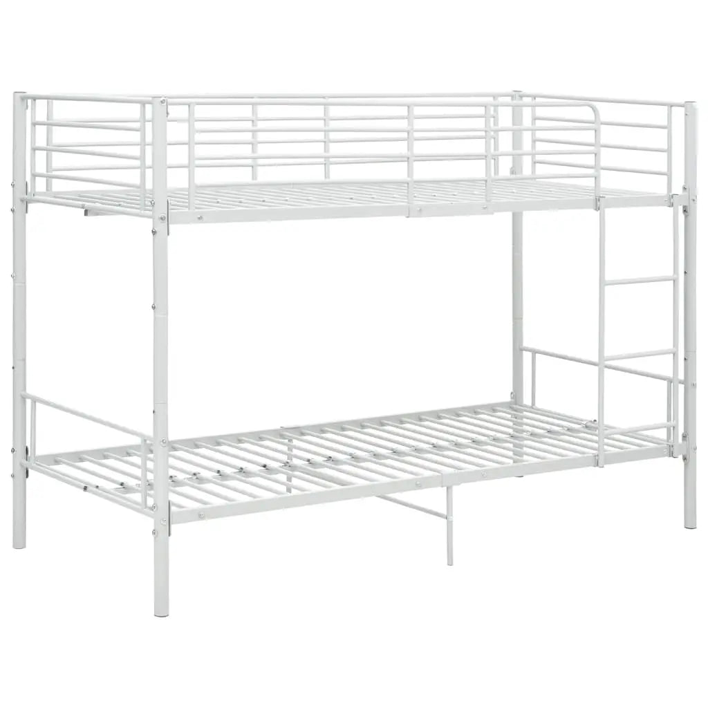 vidaXL Bunk Bed | White | Metal | Twin | Sturdy | Bunk Bed | Rectangular - from vidaXL