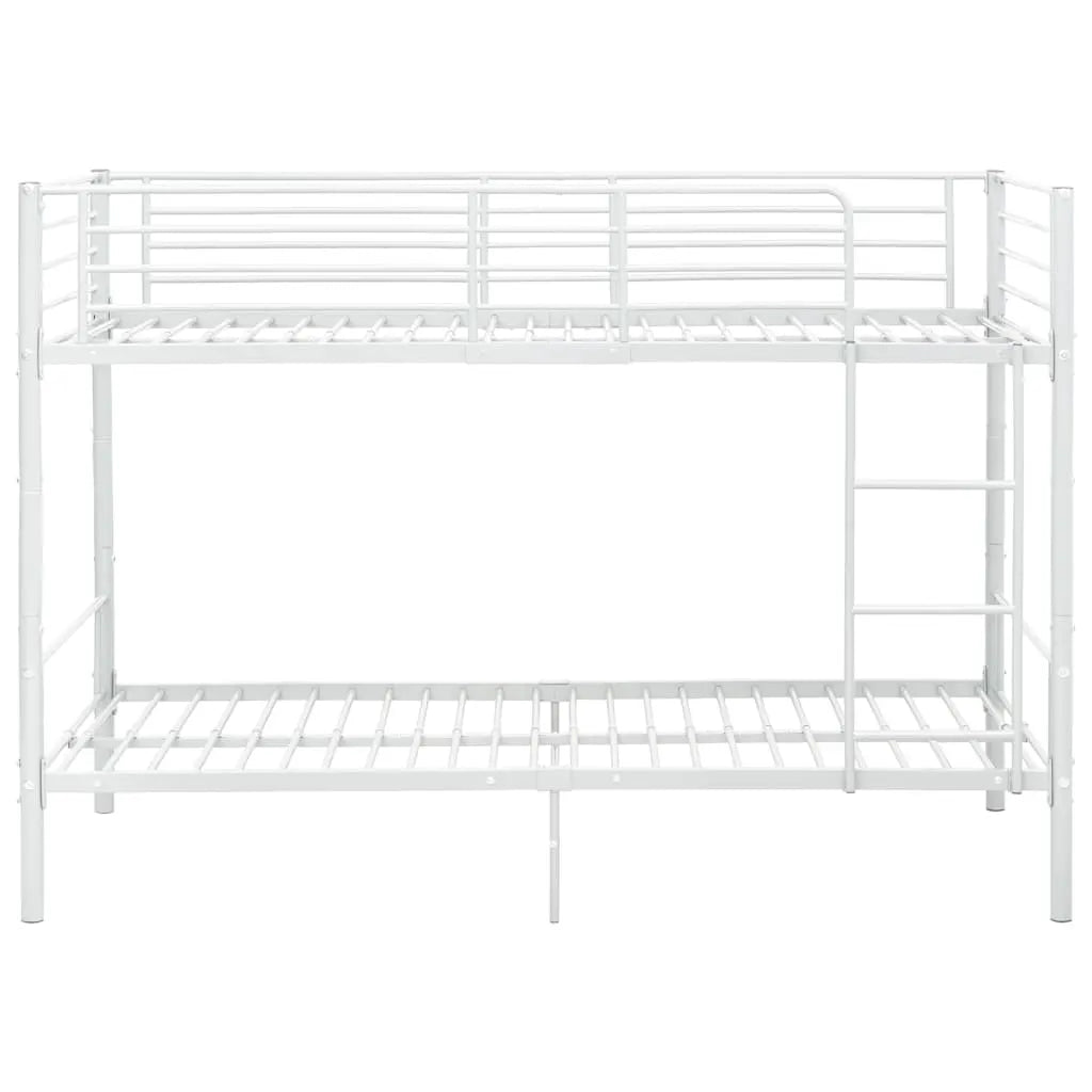 vidaXL Bunk Bed | White | Metal | Twin | Sturdy | Bunk Bed | Rectangular - from vidaXL