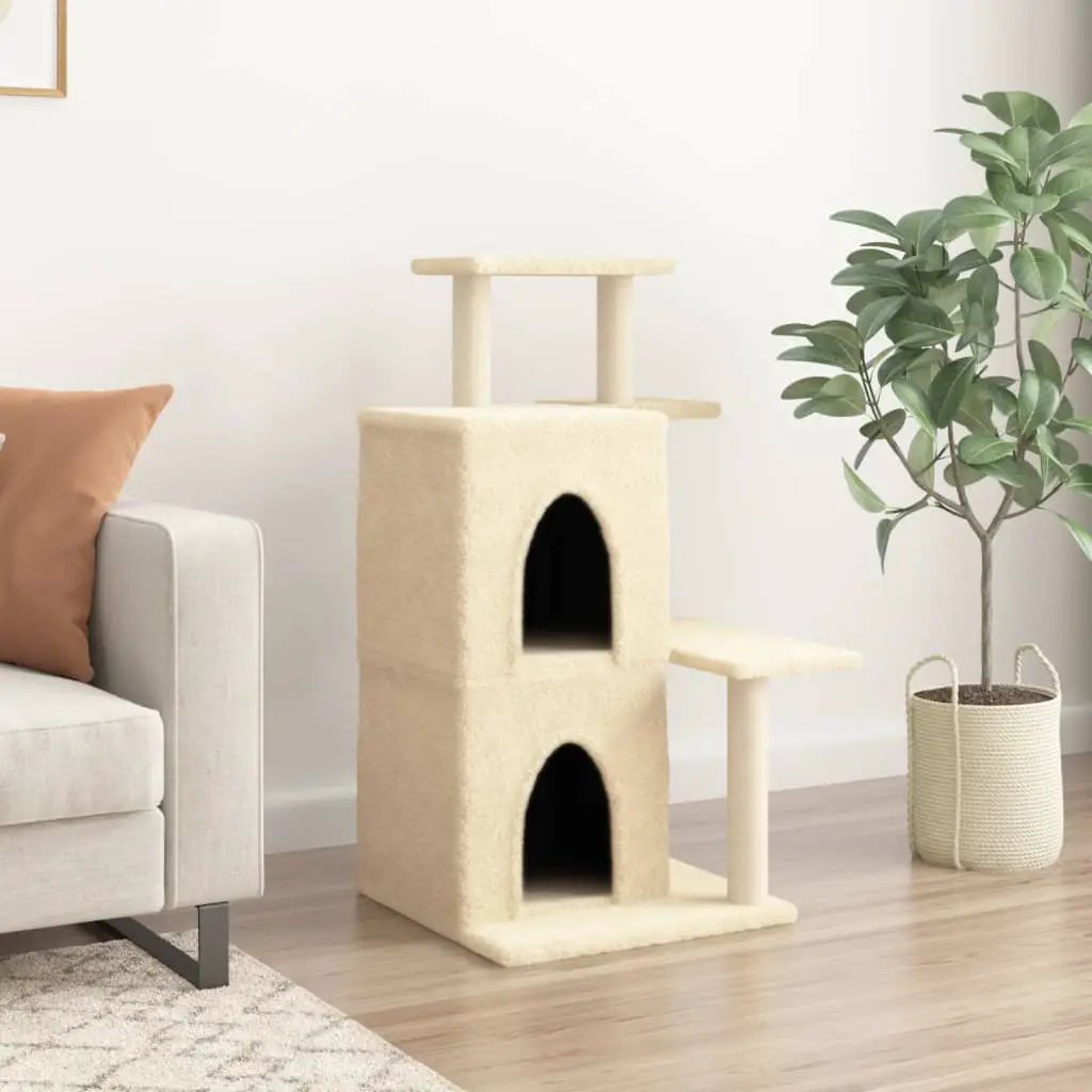 vidaXL vidaXL Cat Tree with Sisal Scratching Posts Cream 97 cm - Cat Tree