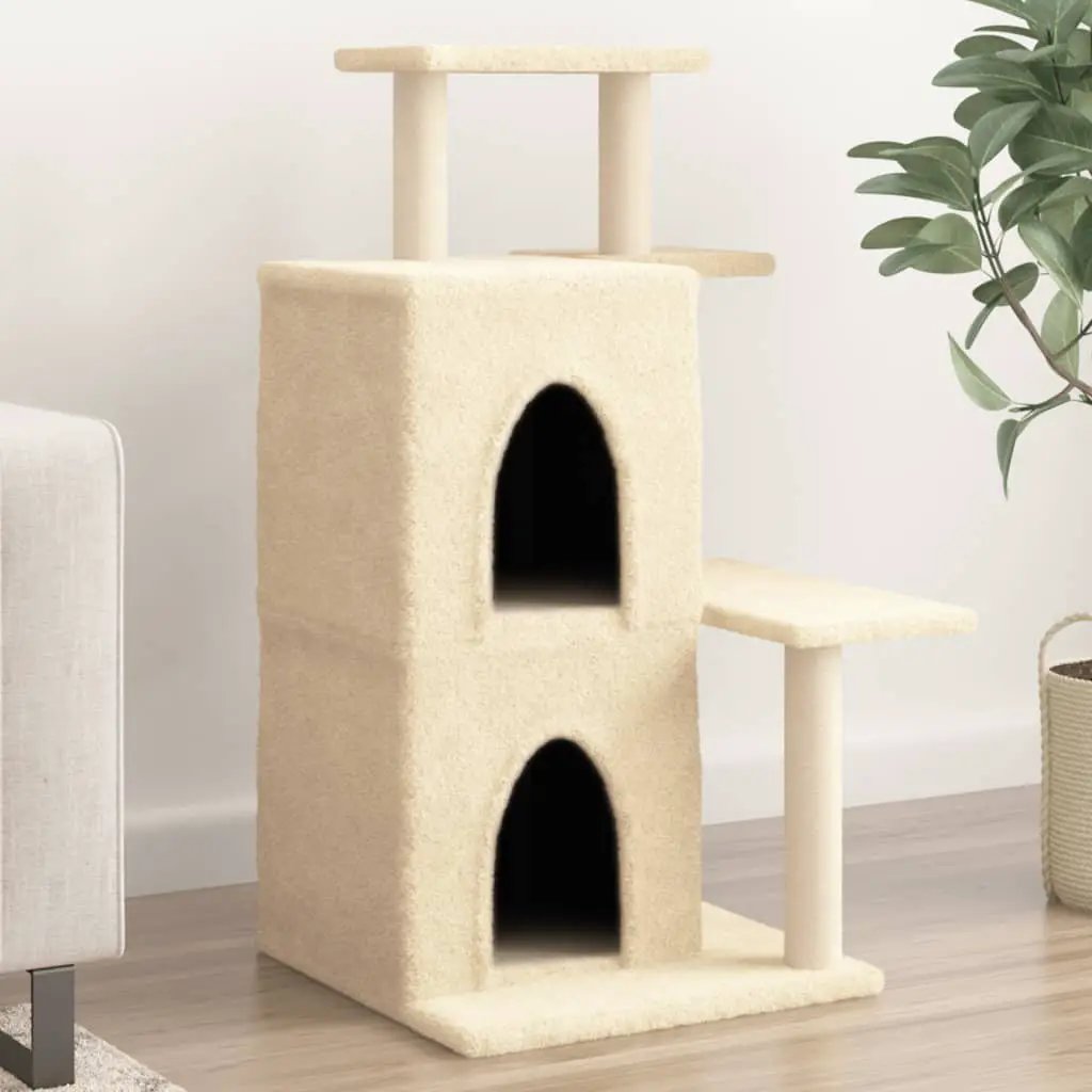 vidaXL vidaXL Cat Tree with Sisal Scratching Posts Cream 97 cm - Cat Tree