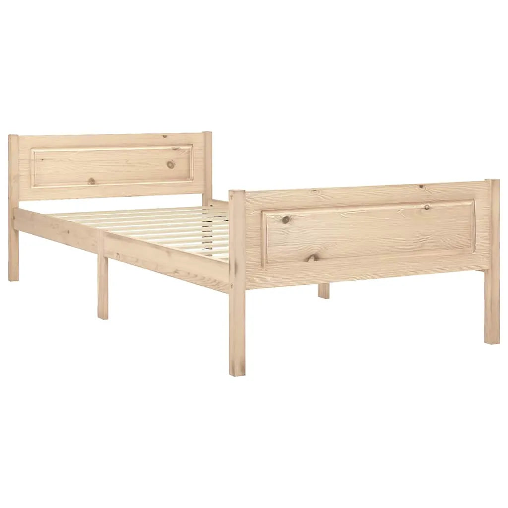 vidaXL Bed Frame | Natural wood | Solid pinewood, plywood | Single | Bed Frame - from vidaXL